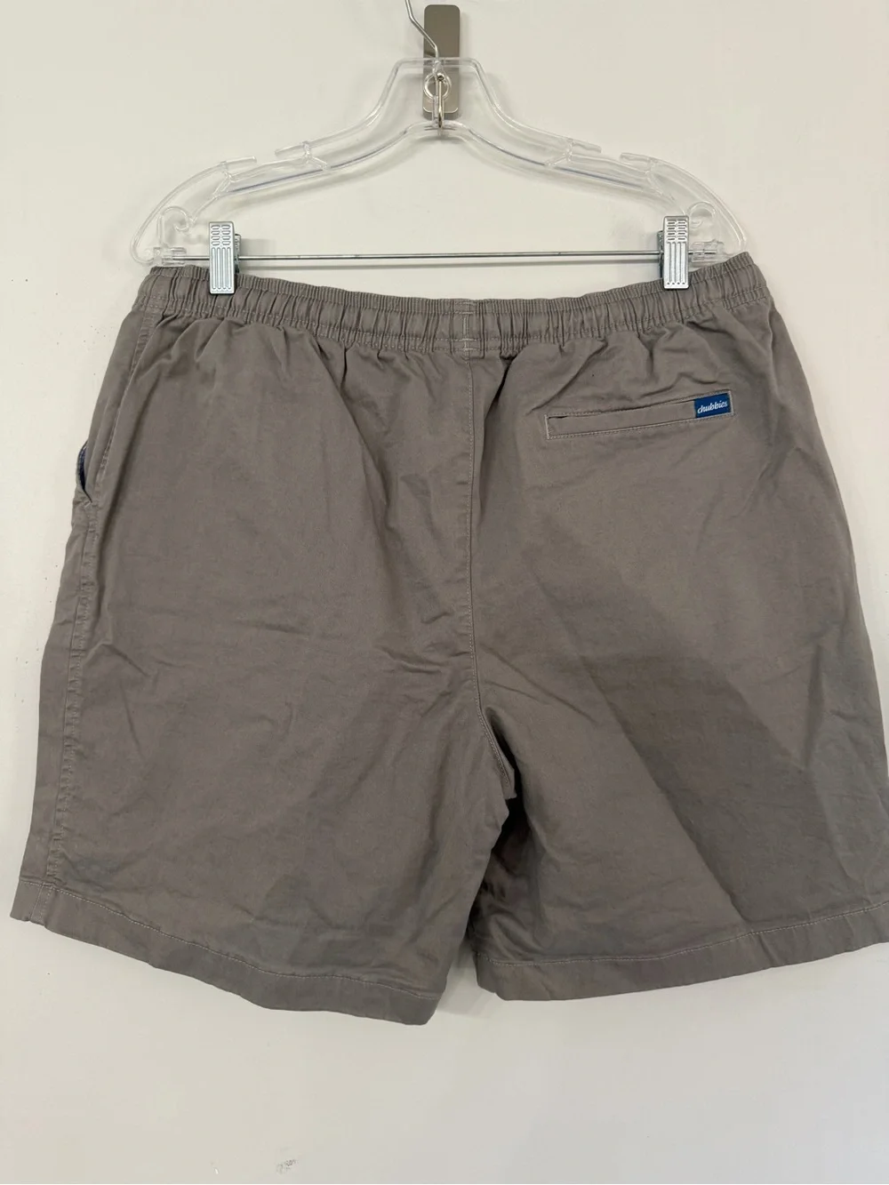 Chubbies Mens XL Gray flat front cotton twill elastic waist drawstring 7” shorts - Picture 4 of 8